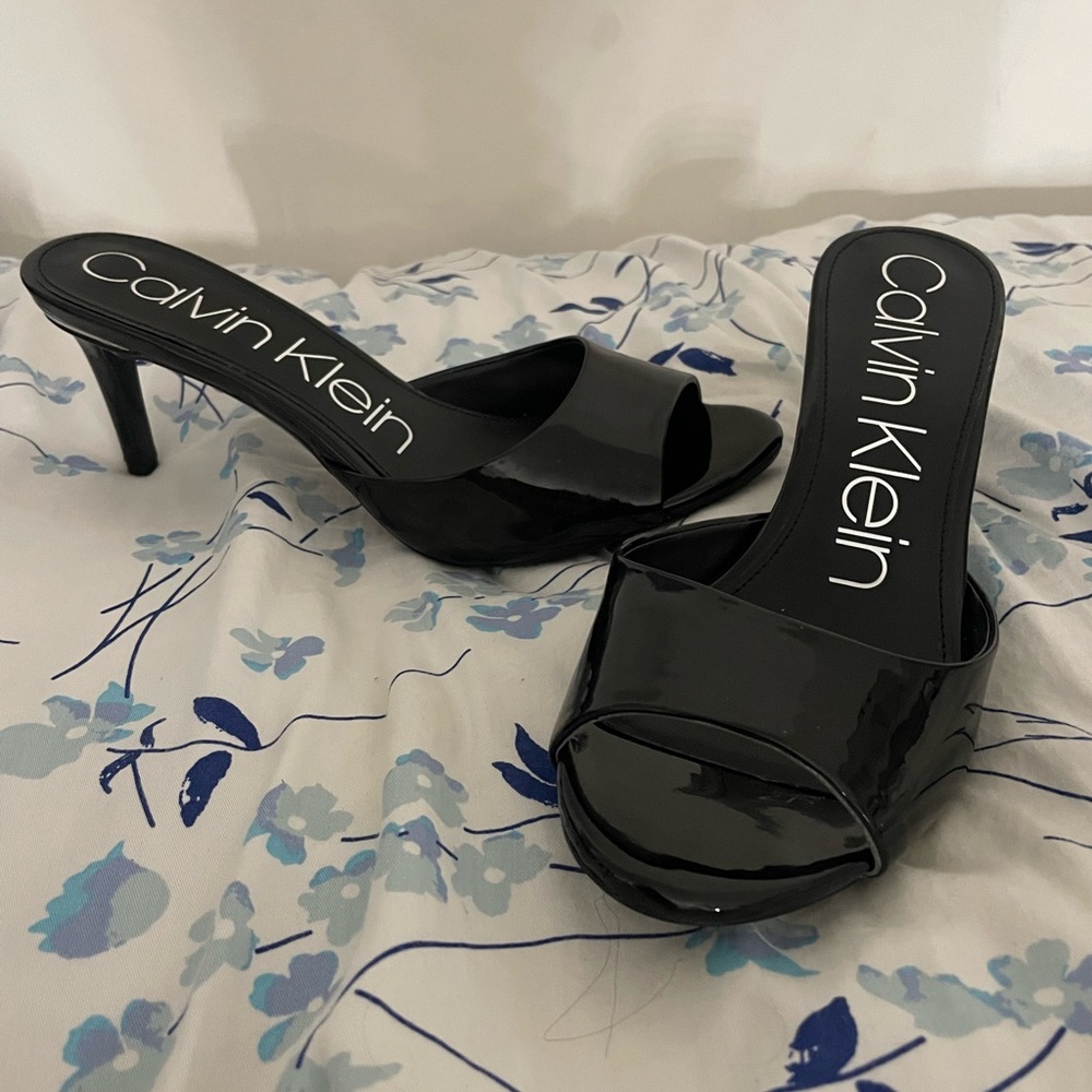 Calvin Klein Glossy Black Heels